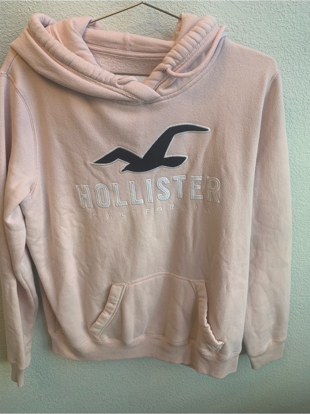 Hollister Light Pink Logo Crewneck Hoodie